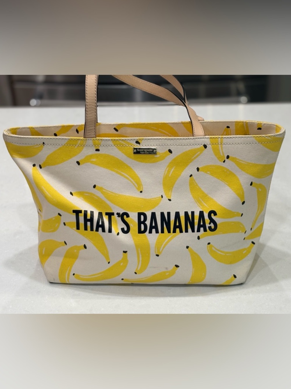 kate spade banana print canvas tote